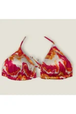 Dalga Desenli Pembe-Turuncu Bağlamalı Bikini Takımı - Görsel 6