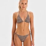 Leopar Desenli Bikini Takımı Kahverengi