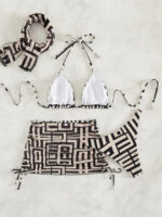 4 Parçalı Geometrik Baskılı Bikini Takımı - Image 9