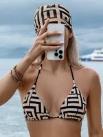 4 Parçalı Geometrik Baskılı Bikini Takımı - Image 2