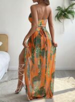 3 Parça Yaprak Desenli Bikini Takımı - Görsel 5