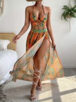 3 Parça Yaprak Desenli Bikini Takımı - Görsel 3