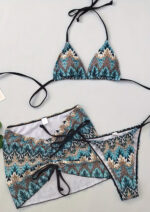 Desenli Üçlü Bikini Takımı - Görsel 4