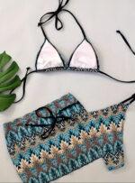 Desenli Üçlü Bikini Takımı - Görsel 5