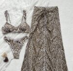 Zebra Desenli Bikini Takımı ve Pareo Etek Seti - Görsel 4