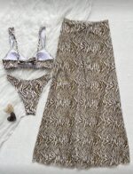 Zebra Desenli Bikini Takımı ve Pareo Etek Seti - Görsel 3