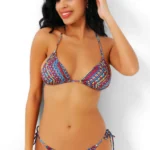 Etnik Desenli Üçgen Bikini Takımı