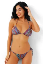 Etnik Desenli Üçgen Bikini Takımı