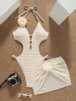 Seksi 2 Parçalı Örgü Düz Renk Bikini Takımı - Görsel 5