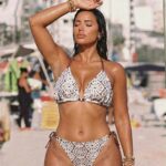 Cesur Bikini Takımı Kahverengi Üçgen 2 Parça Tığ İşi Dantel