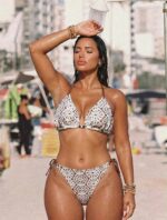 Cesur Bikini Takımı Kahverengi Üçgen 2 Parça Tığ İşi Dantel
